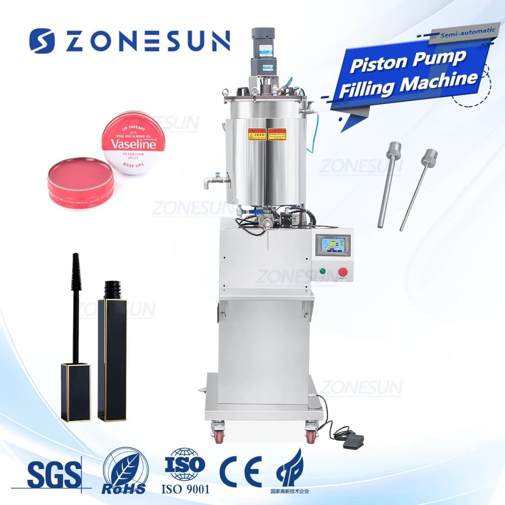 ZONESU ZS-GTPP1H Semiautomatico Pressurizzato Testa Singola Cosmetici Ombretto Lucidalabbra Mascara Miscelazione Riscaldamento Riempitrice