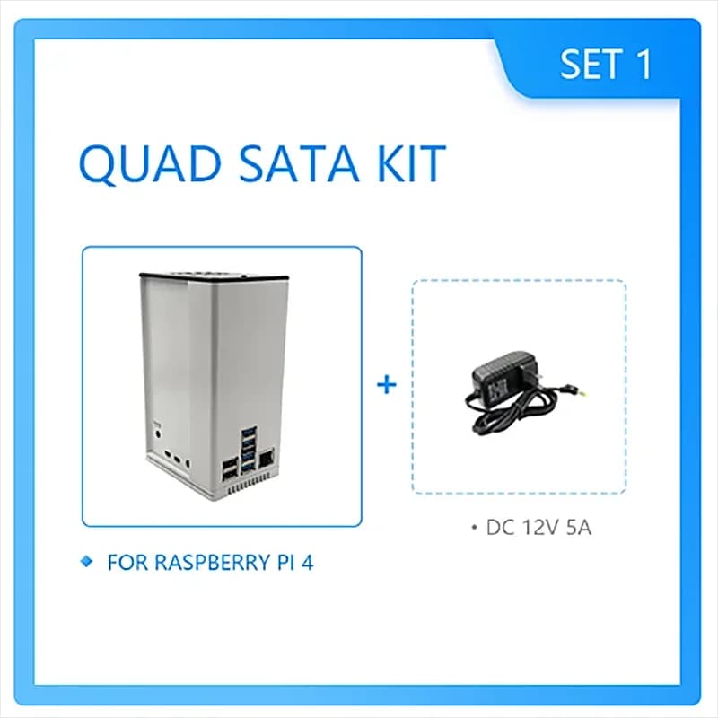 Kit QUAD SATA per Raspberry Pi 4: Costruisci facilmente il tuo server NAS (Network Storage Server)