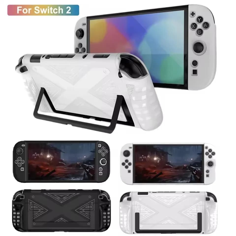 Custodia protettiva rigida antiscivolo per console di gioco Nintendo Switch 2 Custodia rigida in pelle con copertura completa con supporto