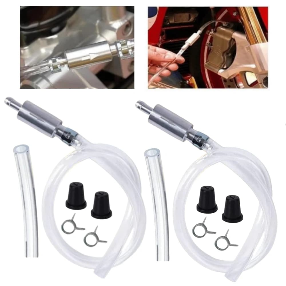 2PCS Tubo di spurgo dei freni Valvola di pompaggio del liquido Spurgo del liquido dei freni del motociclo Kit di strumenti di spurgo della frizione per auto