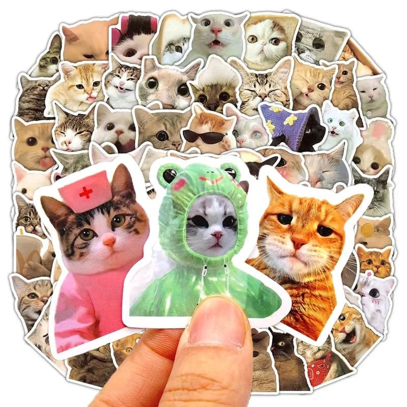 10-100Pcs Funny Cat Stickers DIY Scrapbooking School Supplies Children Stationery Decoration For DIY Decoration Gifts Kit Set