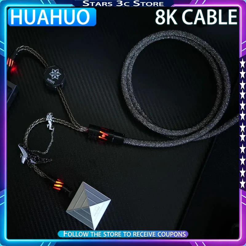 Huahuo Pro 8K Magnetic Axis Keyboard Cable Computer Desk Setup RGB Lighting Effects IP65 Waterproof Esports Game Accessories
