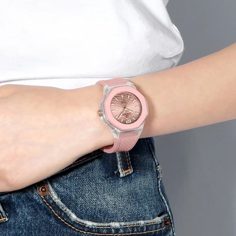 Orologio da Donna NAVIFORCE al Quarzo, Impermeabile, con Cinturino in Silicone, Display Data, Orologio da Polso di Lusso alla Moda per Signore, Confezione Regalo