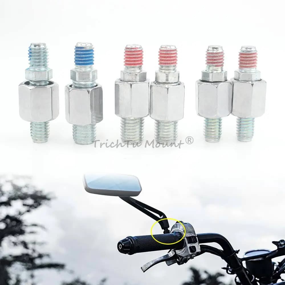 6 pezzi destra sinistra filettatura adattatori per specchietti M8 M10 viti a bullone argento universale per moto biciclette elettriche scooter