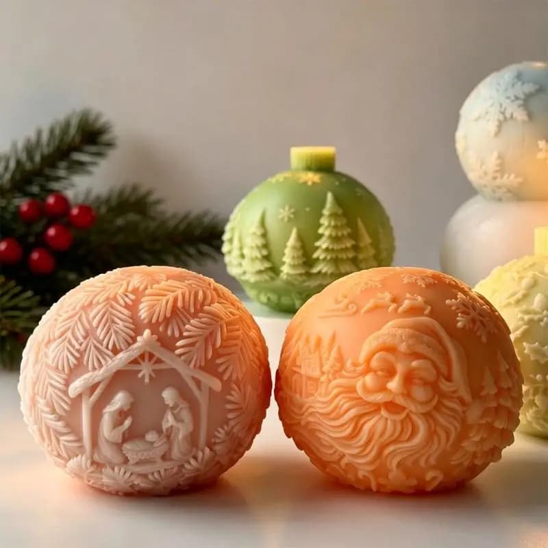 Christmas Crystal Ball Silicone Molds For Making Soap Chocolate X3UC