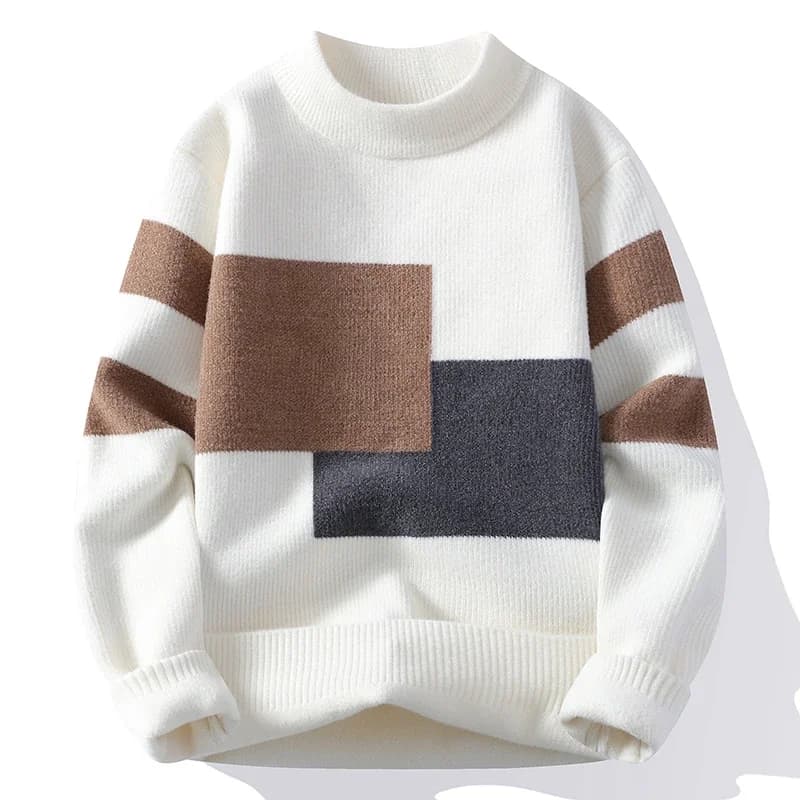 Autunno Inverno Nuovo Maglione da uomo Moda Patchwork O-Collo Pullover in maglia da uomo Allentato Casual Maglioni lavorati a maglia Hip Hop Streetwear Uomo