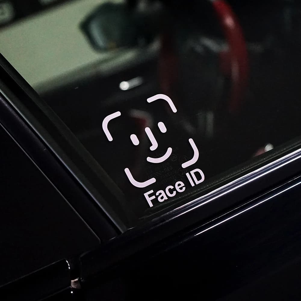 1PC Face ID Car Stickers Waterproof DIY Auto Body Window Rear Windshield Fuel tank cap External Car Sticker Vinyl Decalcomanie
