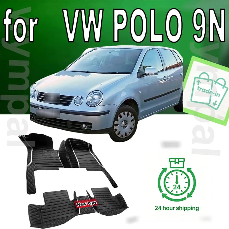 Tappetini Auto automobilistici personalizzati per VW POLO 9N 2002 2003 2004 2005 2006 Auto Luxury Leather uomo donna tappetini Auto copertura completa