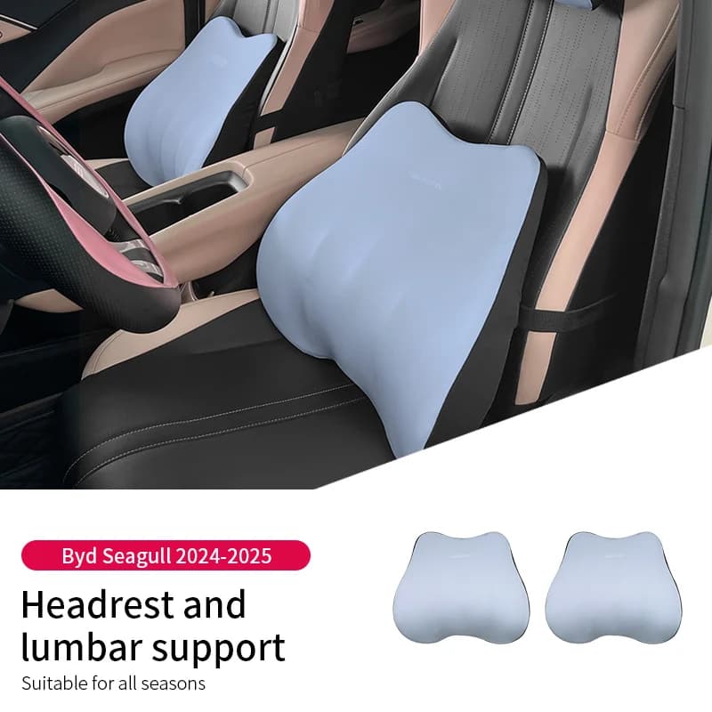 Cuscino Lombare per Poggiatesta Auto in Memory Foam per BYD Seagull 2023 2024 2025, Allevia lo Stress, Supporto Schienale, Accessori Interni