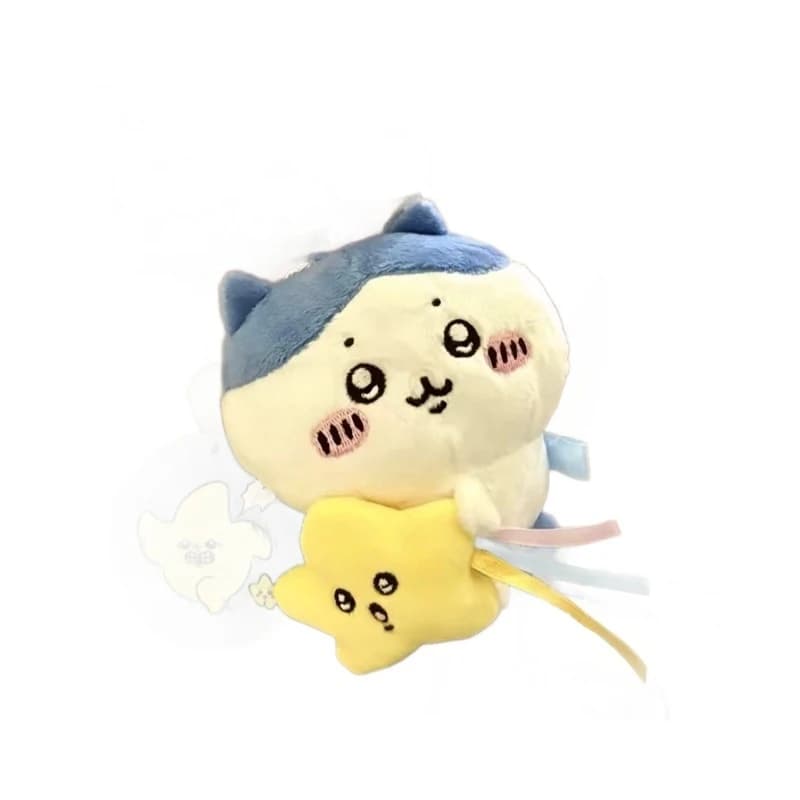 Cute Chiikawa Star Keychain Kawaii Style Hachiware Usagi Soft Stuffed Toy Bag Charm Fluffy Star Pendant Fashion Accessory
