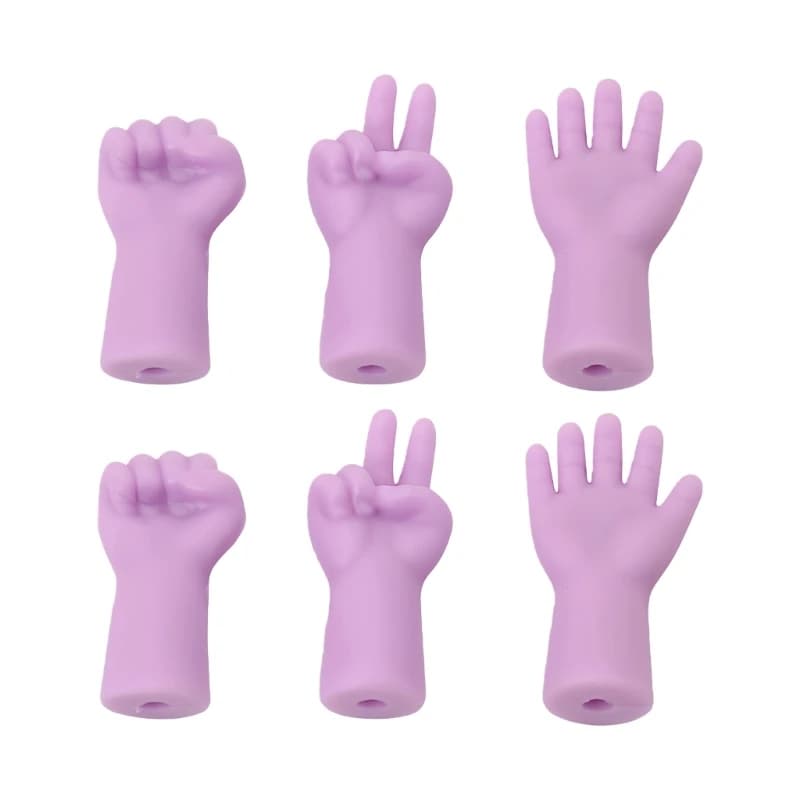 6 pezzi Tappi per punta uncinetto Tappi per punta ago a forma mano Protezioni per punta ago per maglieria