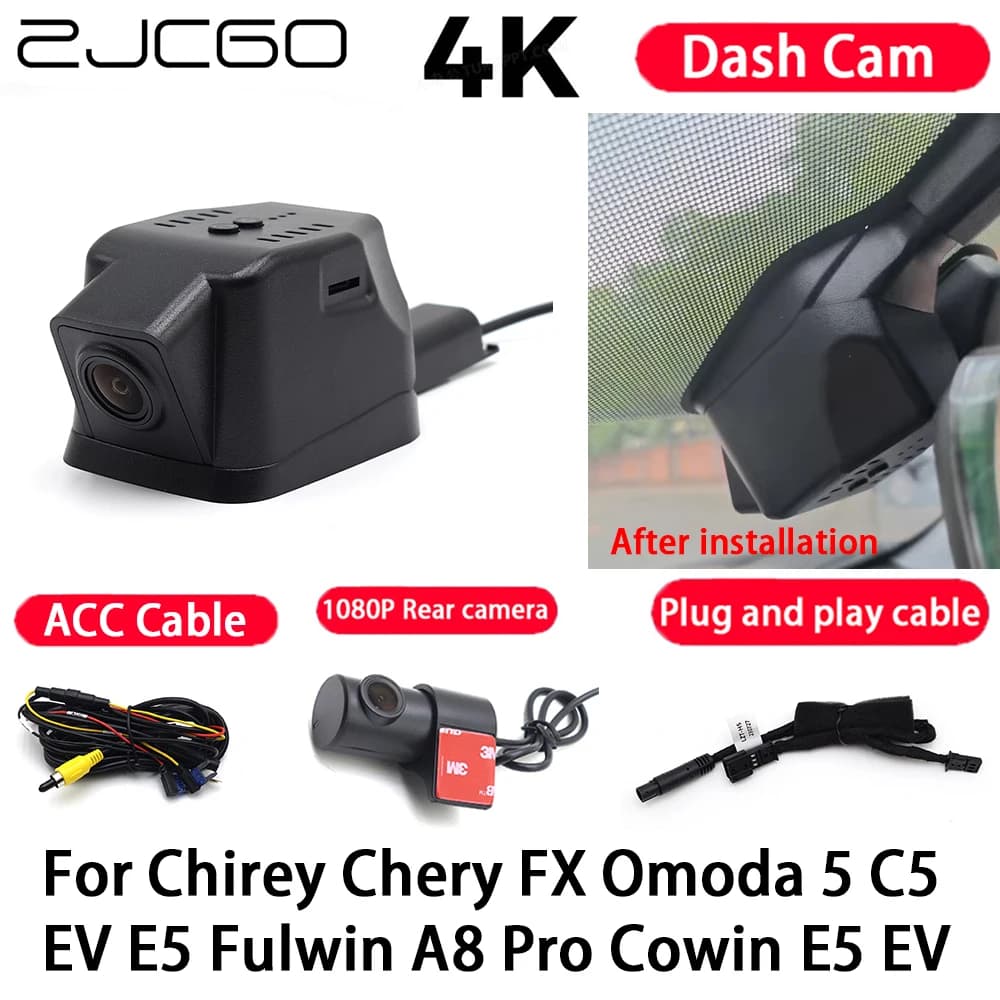 4K Plug and Play Dash Cam Video Camera Night Vision for Chirey Chery FX Omoda 5 C5 EV E5 Fulwin A8 Pro Cowin E5 EV