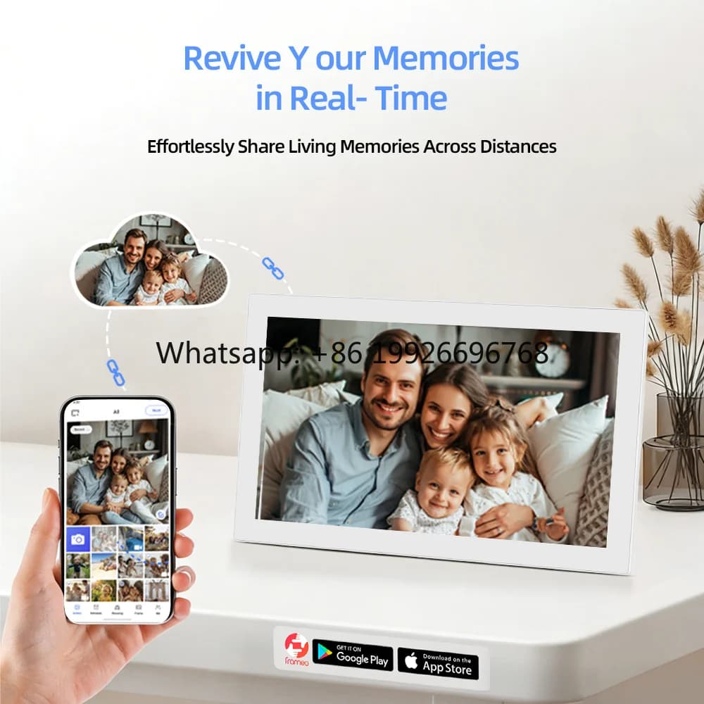 HD Touchscreen Display, digital photo frame Auto-Rotate, Remote Photo App - Perfect Gift for Loved Ones to Stay Connected