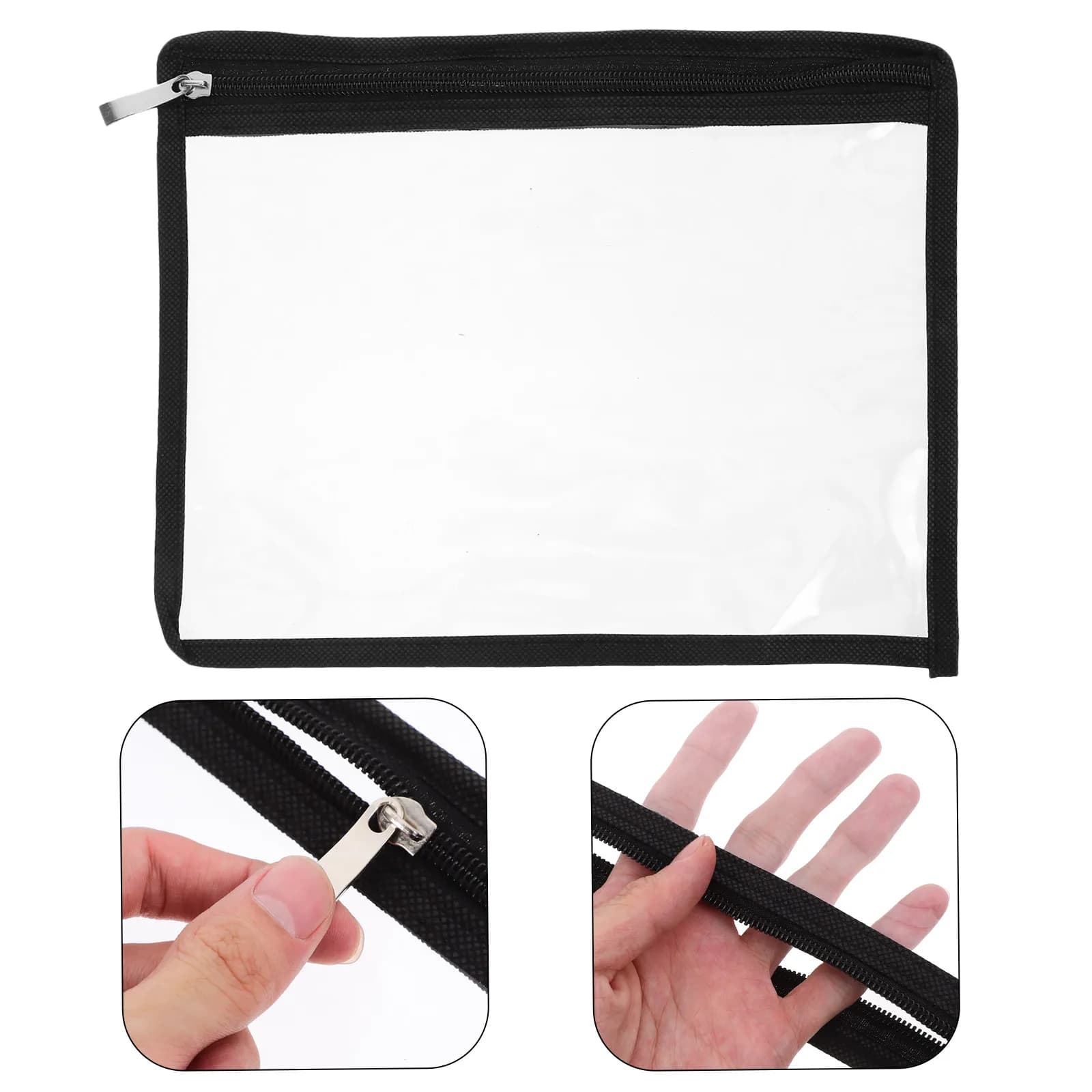 Set di 6 buste trasparenti in PVC con cerniera, organizer per documenti, astuccio impermeabile, borsa per il trucco, custodia per articoli da toeletta, snack e oggetti vari