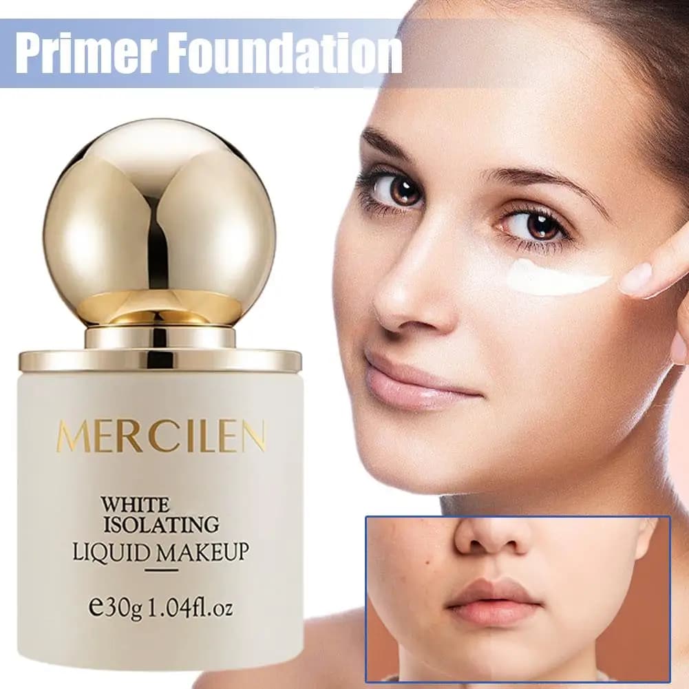 MERCILEN Fondotinta liquido Correttore efficace Isolamento naturale sbiancante Correttore a copertura totale Cosmetici professionali