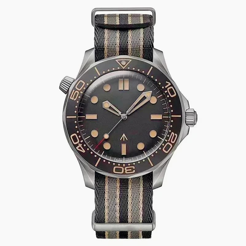 Timeless 42mm Premium Automatic Mechanical Mens Watches 007 Fashion Trend Style 904L Mirror Polished Steel Canvas Strap Sapphire