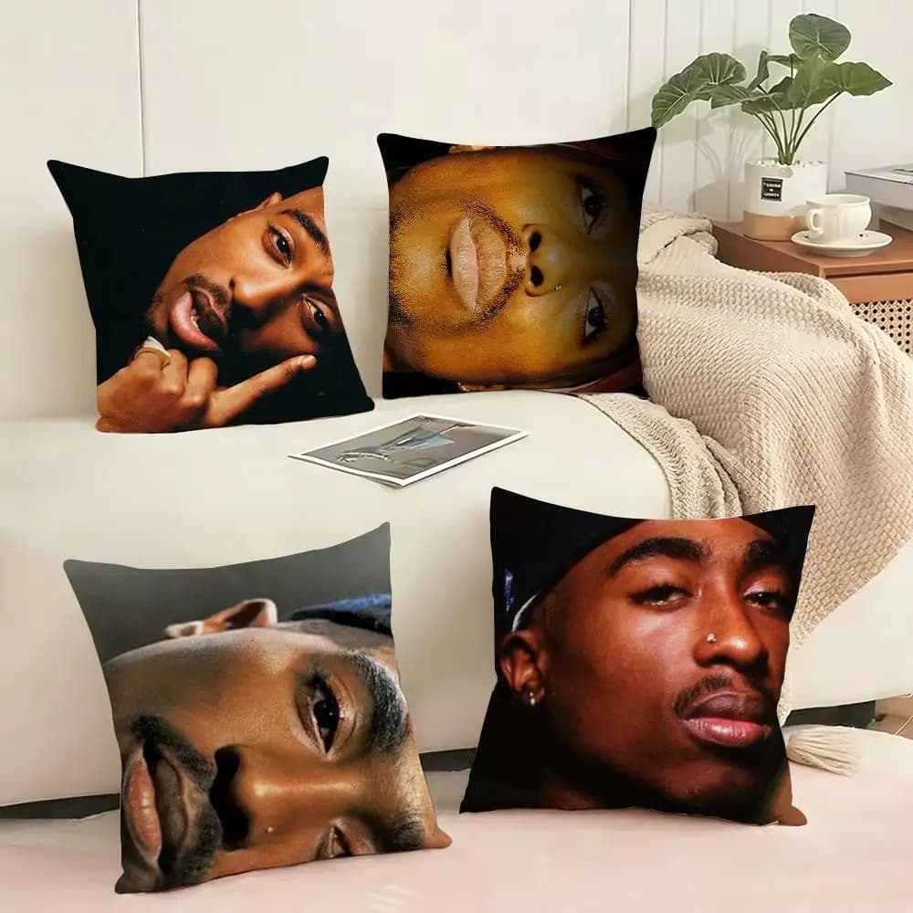 Singer T-Tupac Shakur Pillow Case Square Double-Sided Sofa Cushion Cover Bedroom Bedside Pillow Gift