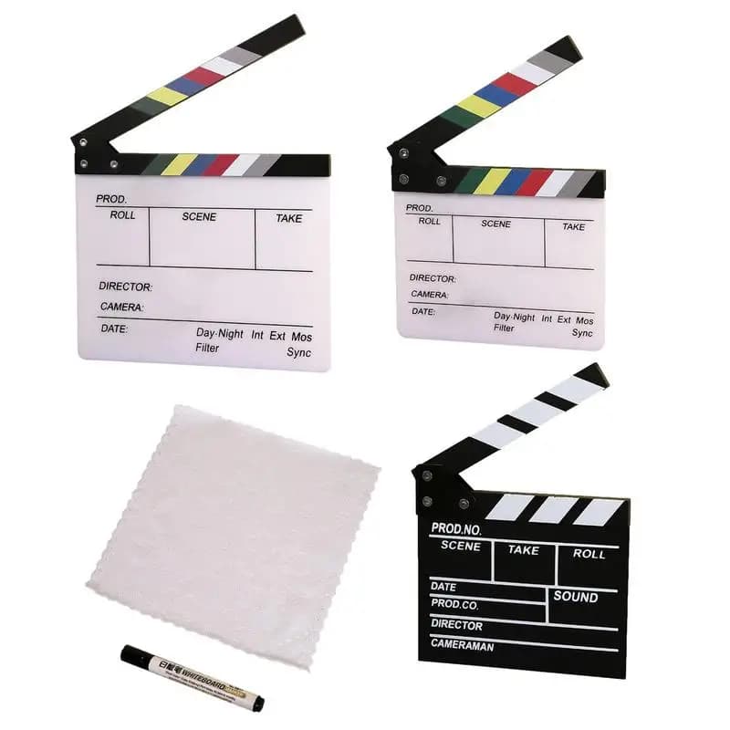 Film Director Clapper Board Movie Scene acrilico Clapboard cancellabile a secco TV Movie Cut Handmade Cut Prop