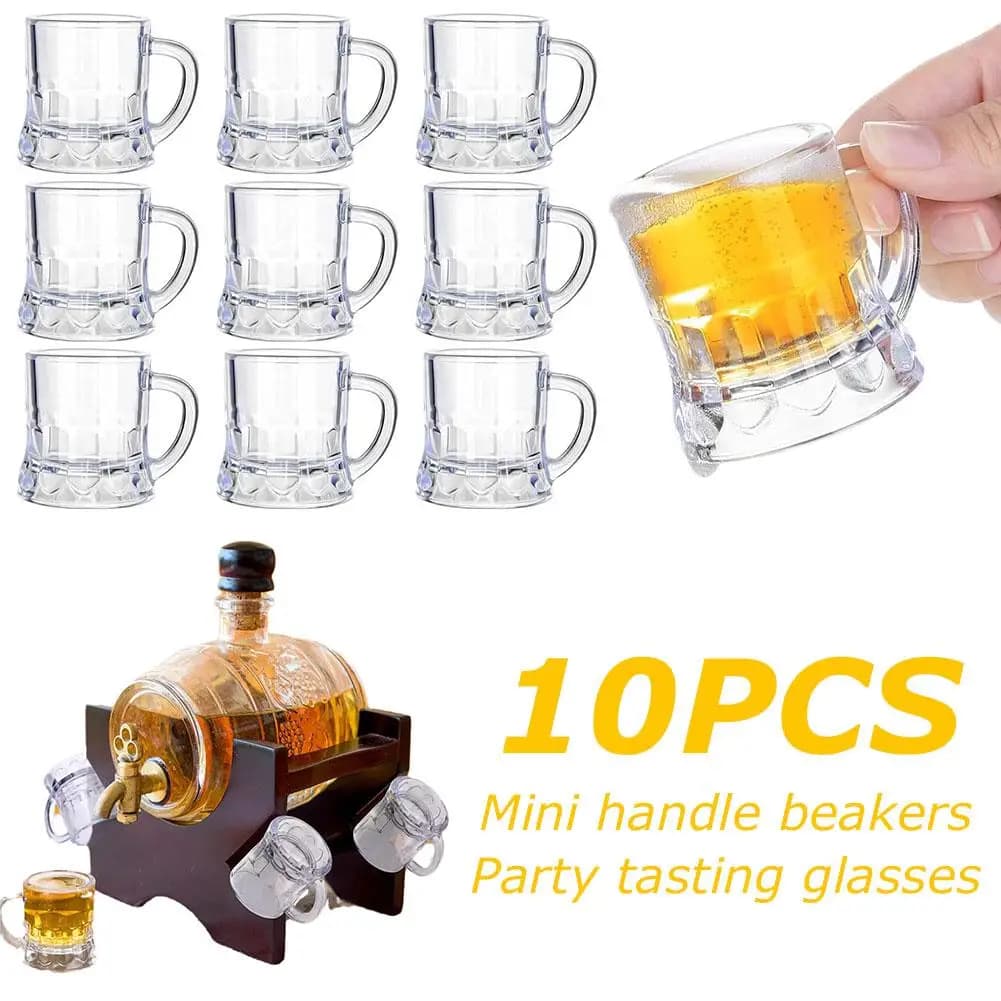 10 pz 30 ml tazza di birra manico piccolo whisky di plastica mini per tazza di partito bicchieri di vetro cucina sala da pranzo bar decorazione del giardino di casa