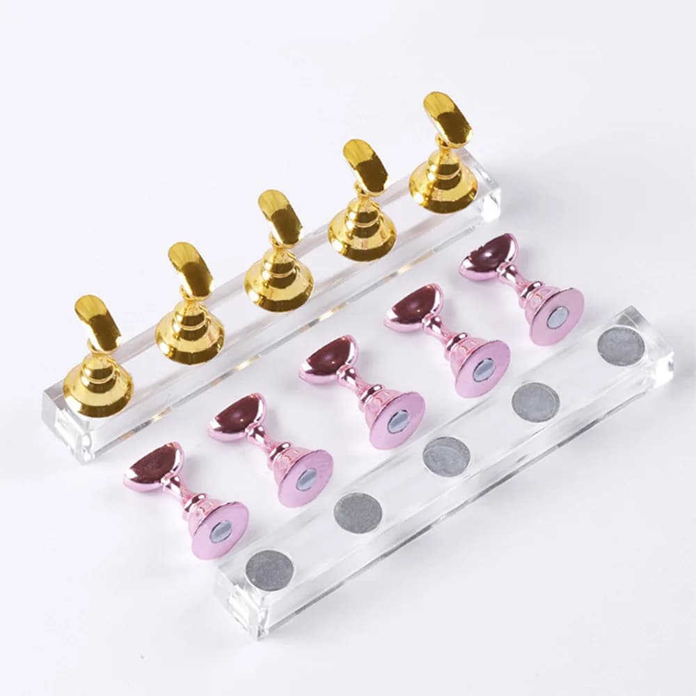 5 pcs/cock chess support for magnetic nail practice pink-gold silver display display which shows the tools of the enamel display desk shelf gel