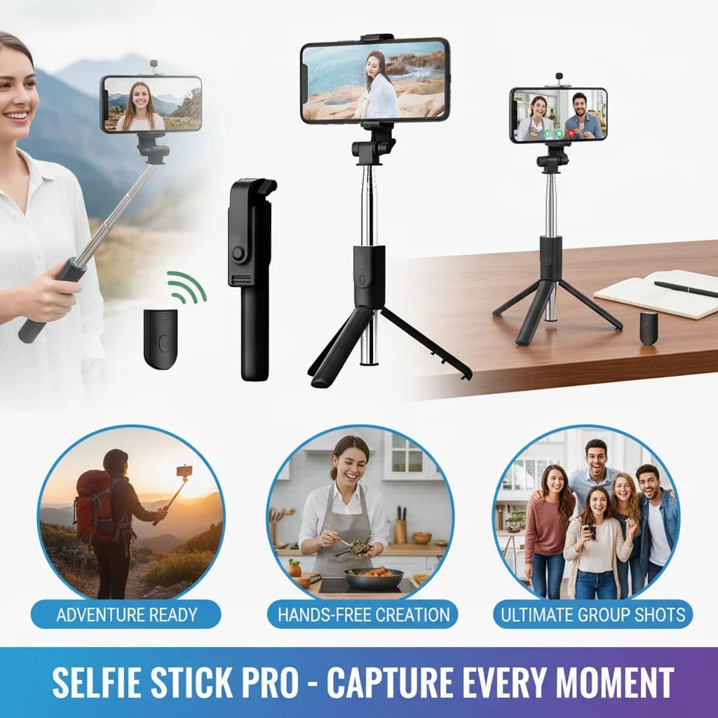 Extendable 0.7m White Selfie Stick with Bluetooth Remote Control And Fill Light Tripod Stand for Live Stream Photography