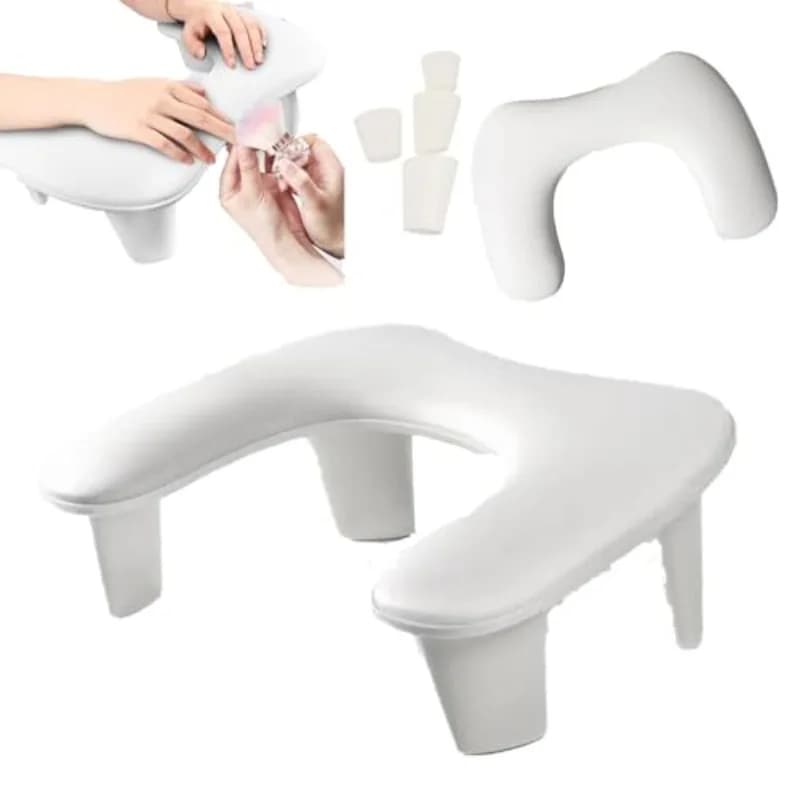 Poggiamano per nail art a forma di U - 15 ° Supporto per cuscino inclinato per manicure e pedicure, salone e uso domestico