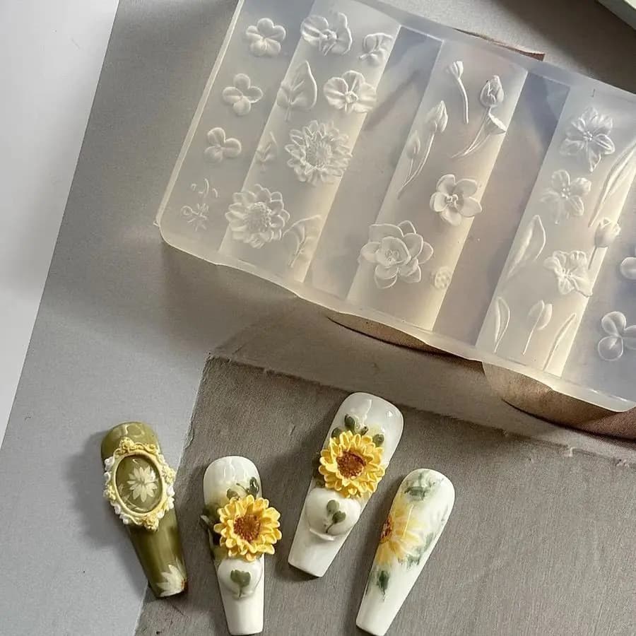 Flower Sunflower Lotus Lotus Seed Pod Five-Petal Flower 3D Flower Silicone Mold