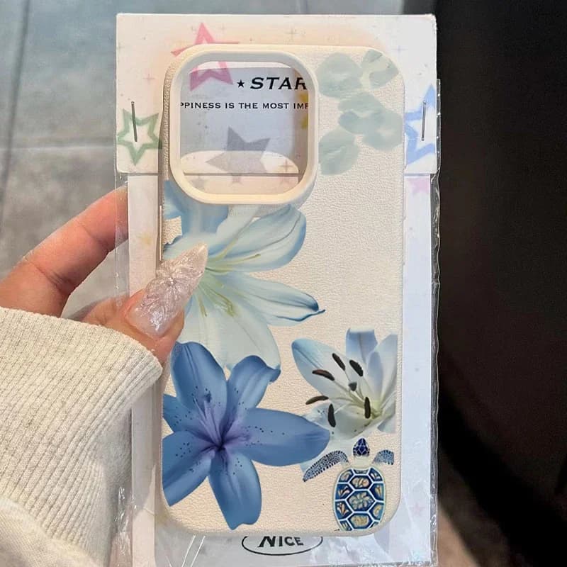 Lychee Fashion Lily Flower Art Design Phone Case For iPhone 17 16 15 14 11 13 12 11 Pro 16E 17Air X XR XS Max Soft Cover