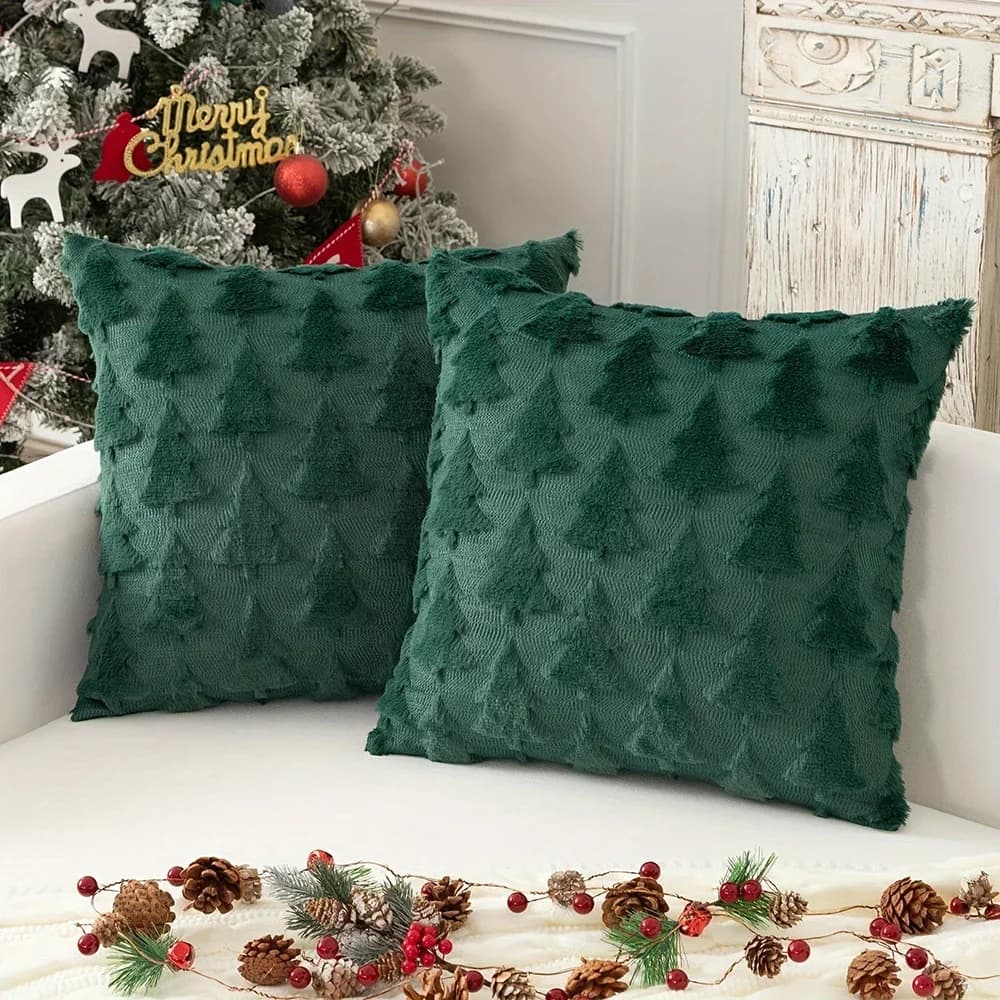 Runtow 45x45 cm Pillow Pattern Christmas Tree 2025 Happy Christmas Decor for Home Christmas Gifts New Year Sofa Decor Navidad