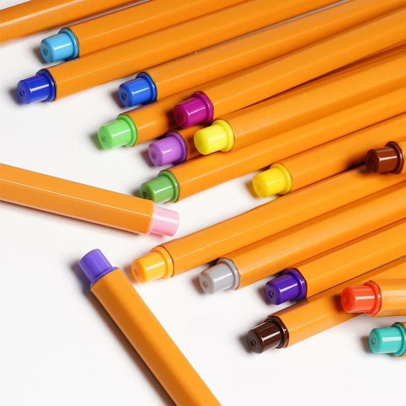 10 colori/18 colori/24 colori Set di penne a linea fine Penna per marcatura impermeabile Essenziale per gli studenti Disegna nota Schizzo Forniture per ufficio Regalo