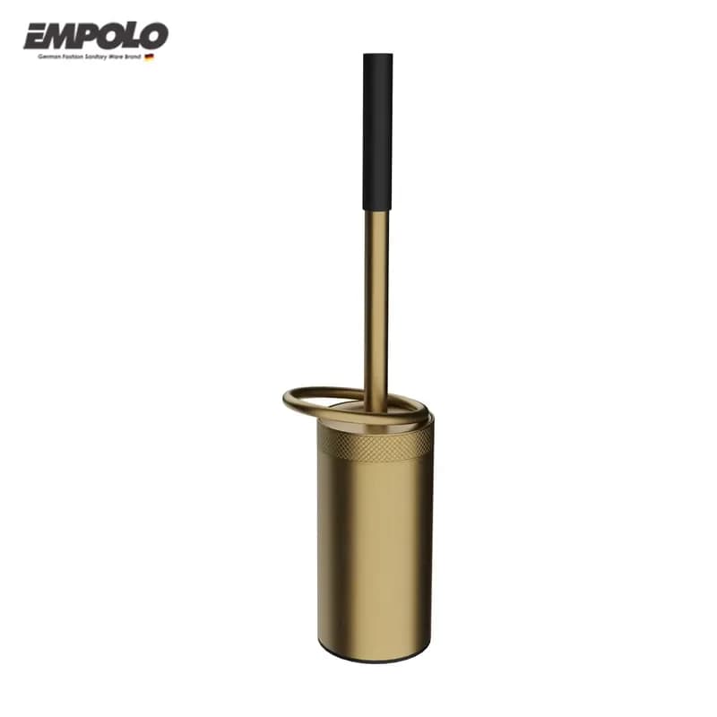 Modern Brass Toilet Brush Holder with Long Handle Durable Eco Friendly Bathroom Cleaning Tool for Hotel Home Luxury Design