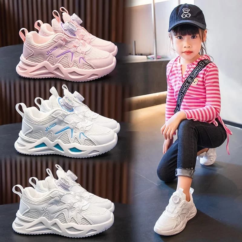 Plain Color Casual Children Sneakers Elastic Shoe Opening Sports Shoes Stable Grip Sole for Daily Life and Outdoor Exercises