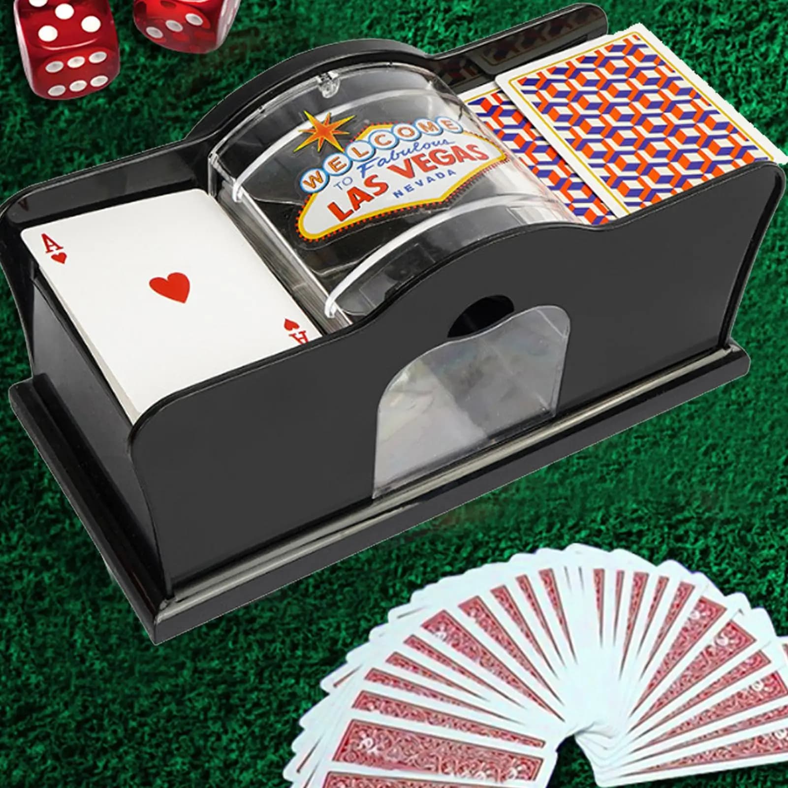 Selezionatore Manuale di Carte da Gioco, Distributore di Carte a Manovella per Giochi Casalinghi, Viaggi, Blackjack, Rummy, Organizzatore per 1/2 Mazzi