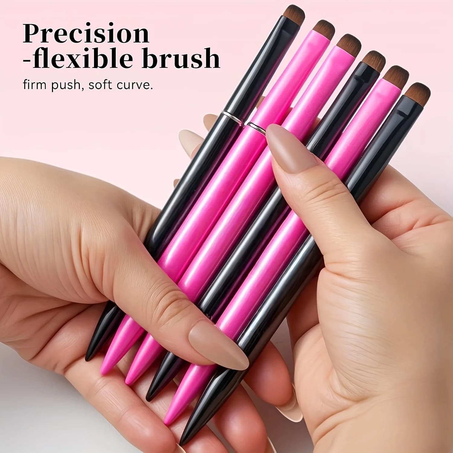 2 Pennelli per French Manicure, Pennelli 3-in-1 per Nail Art, Ideali per French Manicure e Uso Professionale in Salone