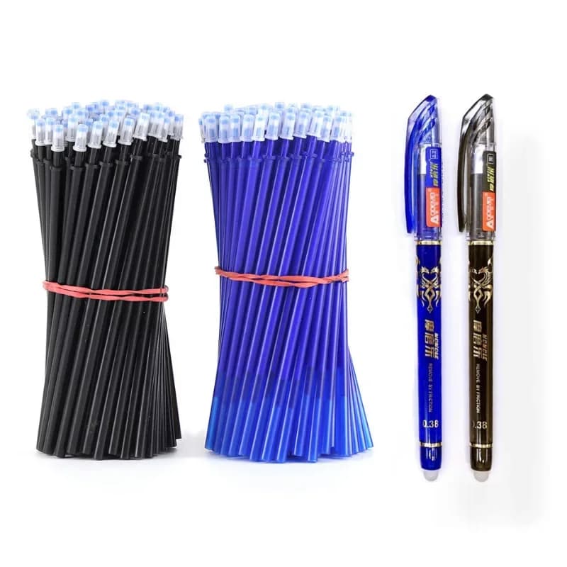 3716 Penna neutra cancellabile 0,38 Ricarica Penna cancellabile blu cristallo nero Penna magica per la correzione dell'attrito del calore facile da pulire