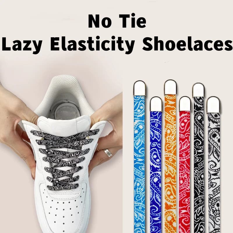Colorato senza cravatta piatto escursionismo scarpe da corsa lacci elastici scarpe da ginnastica all'aperto sicurezza rapida lacci piatti bambini adulti pizzo pigro
