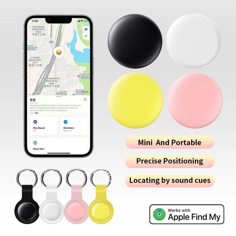 Localizzatore GPS di sicurezza per portafoglio Borsa per animali domestici Protezione anti-perdita per auto Localizzatore di tag IOS Funziona con Apple Trova il mio Bluetooth MFi Finder