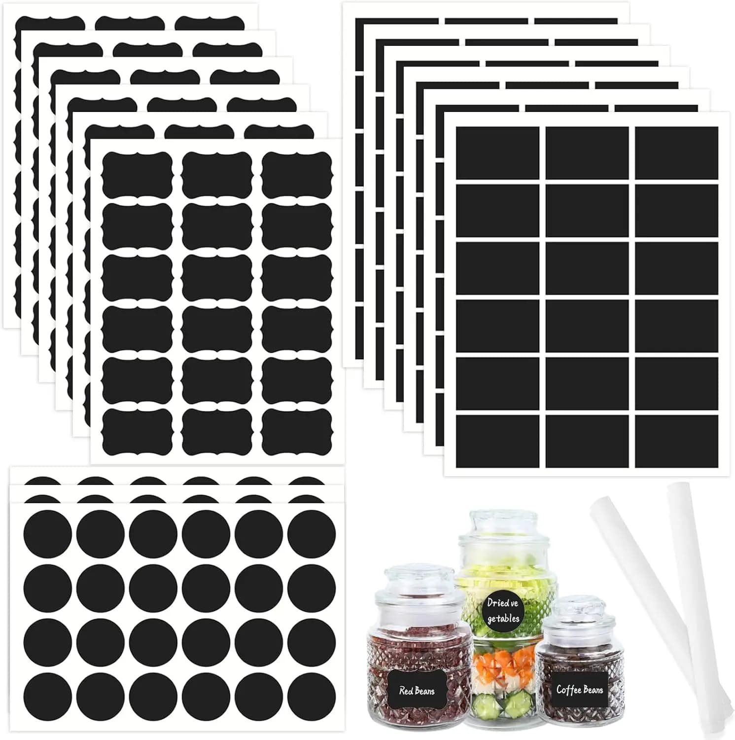1 set Food Spice Cheese Storage Tank Name Label Sticker, Glue-free Waterproof Reusable Message Sticker, Refrigerator Sticker