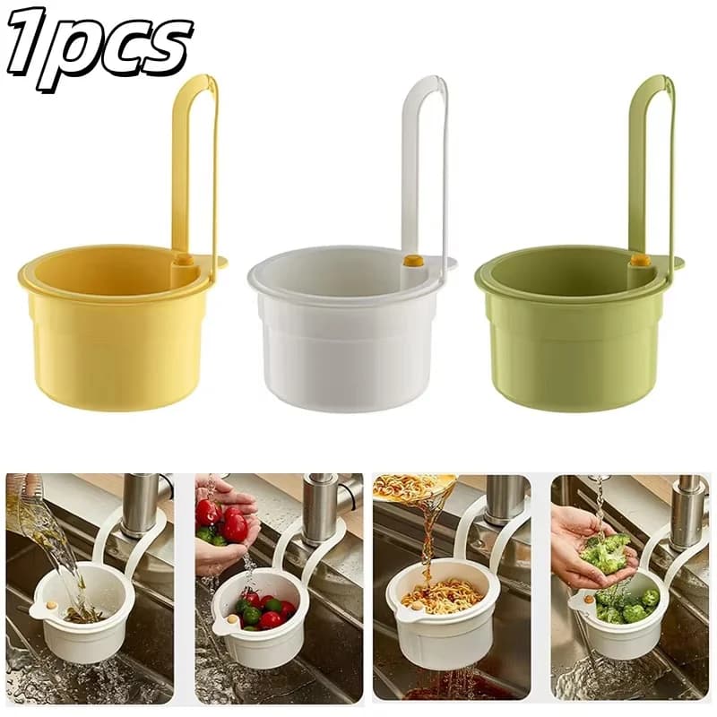 1 pz creativo lavello appeso colino cestino raccoglitore di rifiuti alimentari frutta pulita filtro rack per la separazione asciutta e bagnata accessori da cucina