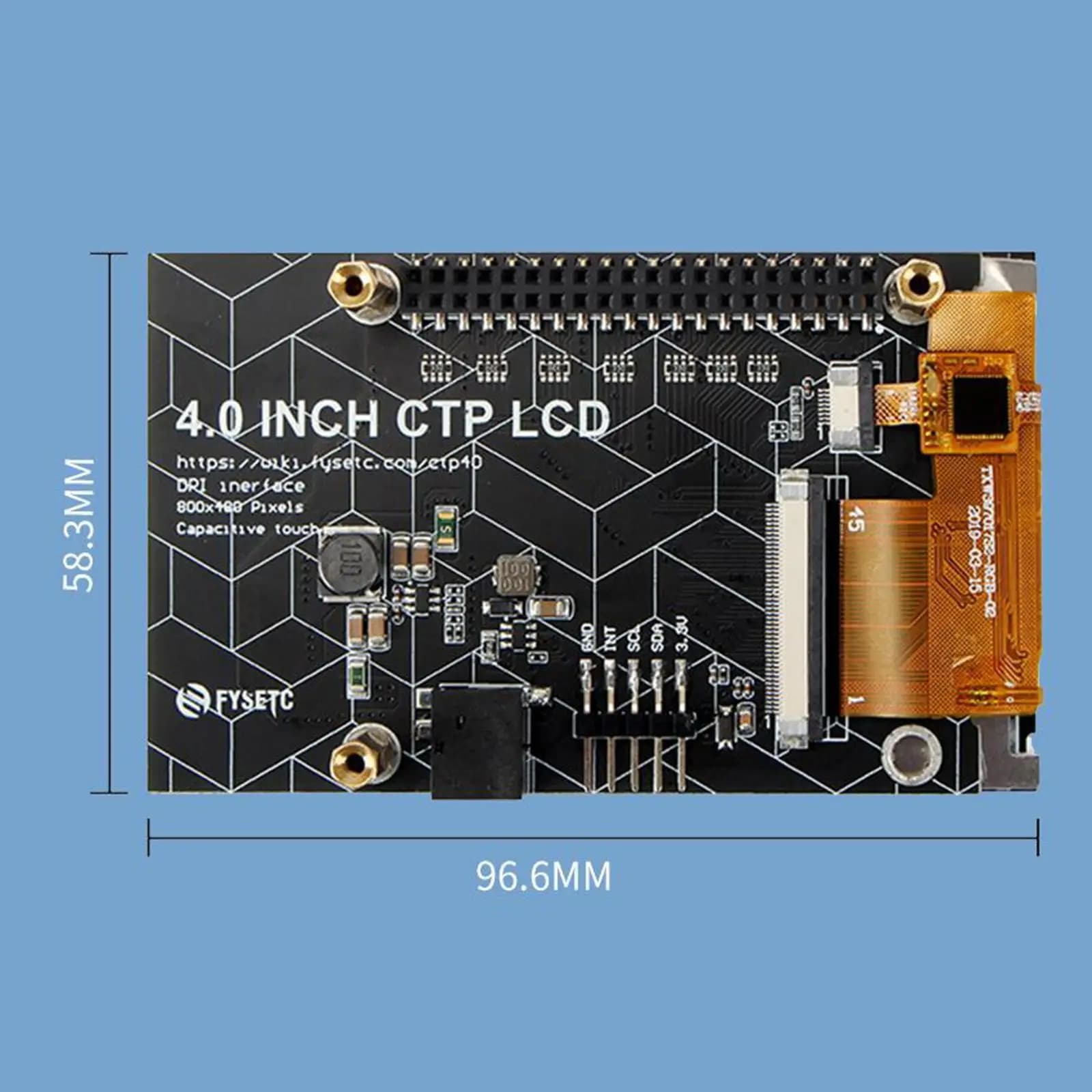 Modulo Display LCD IPS da 4 Pollici con Risoluzione 800x480 e Schermo Touch Capacitivo Compatibile con Raspberry Pi 3B/3b+/4B