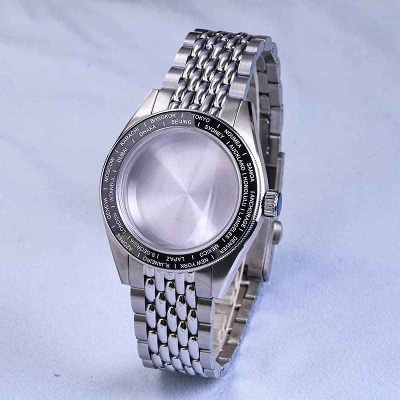 HEIMDALLR Orologio da sub in acciaio inossidabile GMT Cassa per orologio Vetro zaffiro 20Bar Impermeabile adatto per NH34 Movimento automatico Orologio da uomo