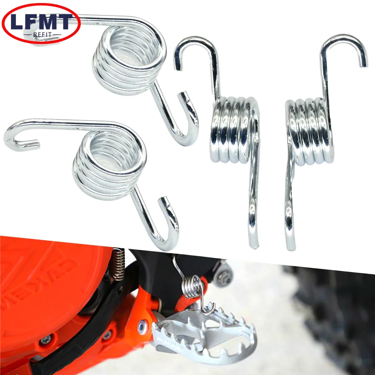 Poggiapiedi Universale per Moto Pedane con Molla per KTM SX SXF EXC EXCF XC XCF XCW XCFW FREERIDE ADVENTURE SUPER MOTO/R/T