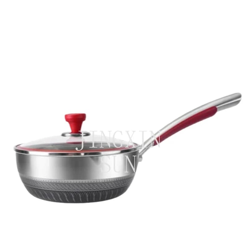 Snow Pans 316 Stainless Steel Non Stick Pan Frying Cooking Multi-purpose Auxiliary Food Pot Household Small Wok Cookware