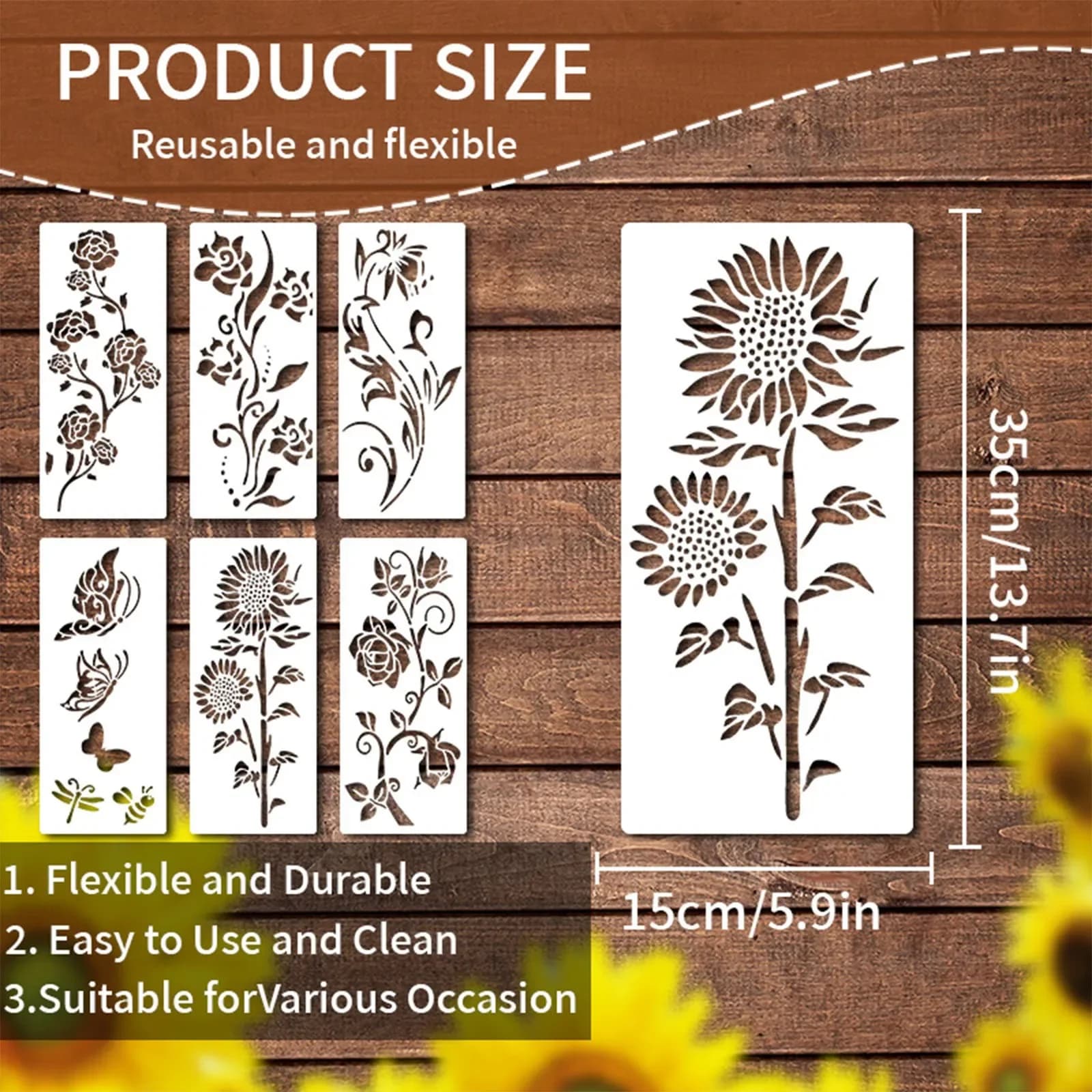Garden Fence Craft Stencils Butterfly Flowers GiantReusable Wall Painting Scrapbooking Album Decor Floral Craft Kit DIY
