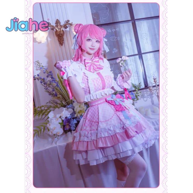 Anime Maruyama Aya BanG Sogno! Costume cosplay Donna Dolce Lolita Abito Copricapo Calzini Puntelli Parrucca Set Uniforme da festa di Halloween