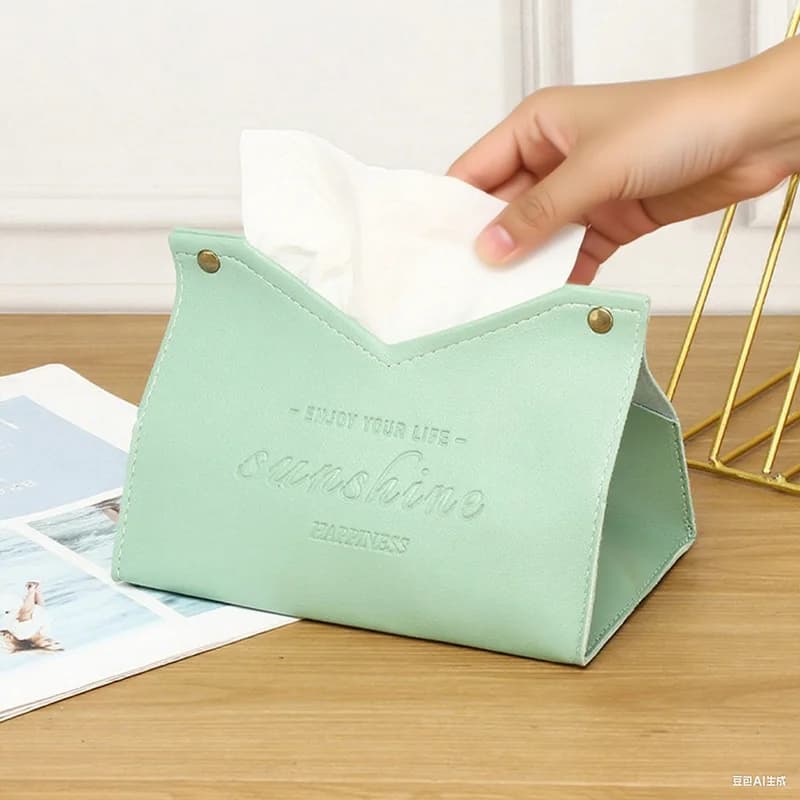 Covers Nordic style handkerchief box: organizer for cars and living room with leather structure, anti-slip sofa table decoration