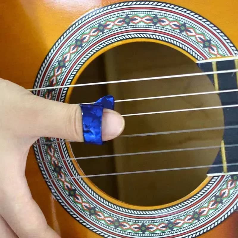 100Pcs Large Shell Thumb Picks Index Picks Forefinger Picks Plectrums for Acoustic Guitar