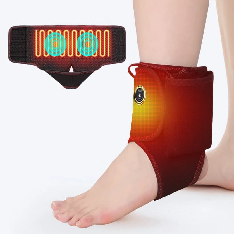 Massaggiatore elettrico per caviglie riscaldato 3 modalità di vibrazione Impastamento Alimentato tramite USB Stabilizzazione dello distorsione sportiva Supporto Terapia di riabilitazione