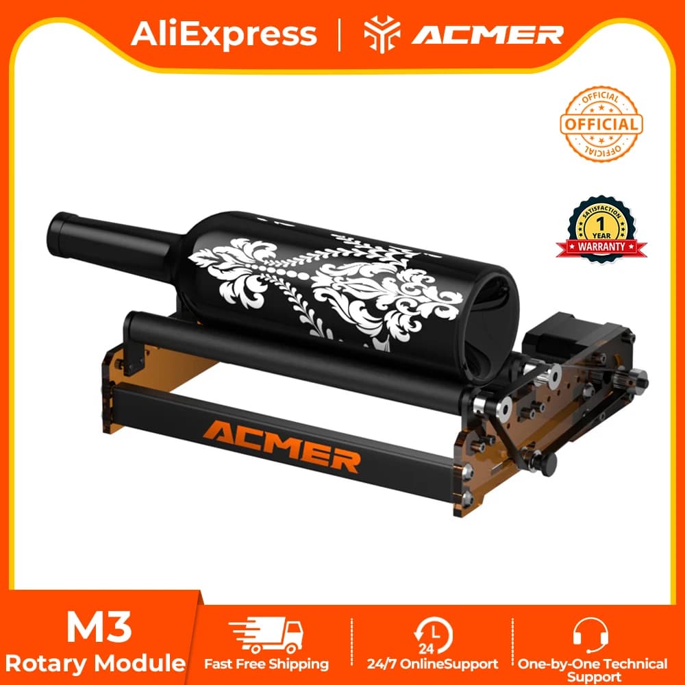 Laser rotary roller ACMER M3 360 ° Y axis rotating roller for laser cutting machines that affect cans of cylindrical objects