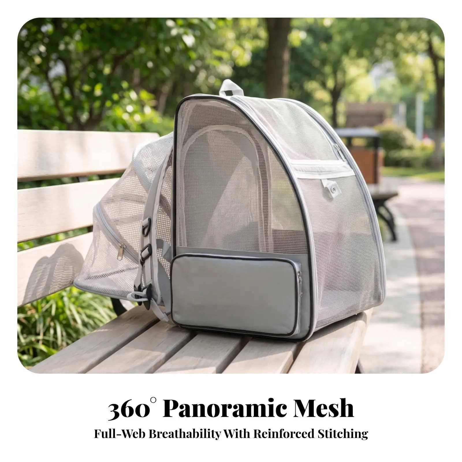 Pet Backpack Carrier Expandable Mesh Travel Bag for Puppy Cat with Comfortable Shoulder Straps